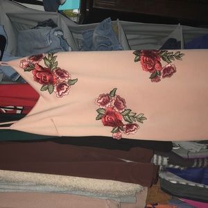 Rose pink body con dress